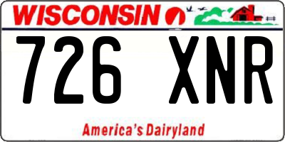 WI license plate 726XNR