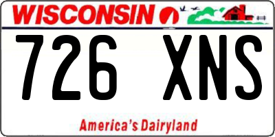 WI license plate 726XNS