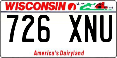 WI license plate 726XNU