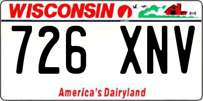 WI license plate 726XNV