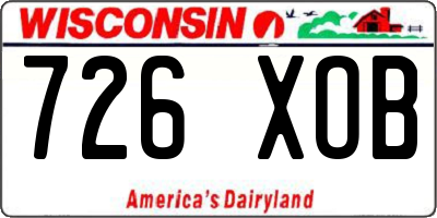 WI license plate 726XOB