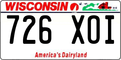 WI license plate 726XOI