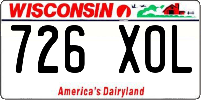 WI license plate 726XOL