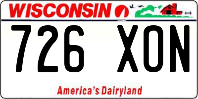 WI license plate 726XON