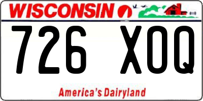 WI license plate 726XOQ