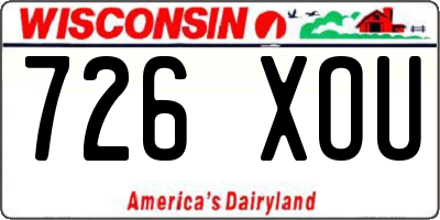 WI license plate 726XOU
