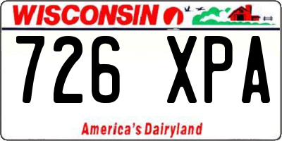 WI license plate 726XPA
