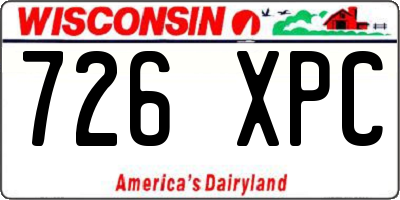 WI license plate 726XPC
