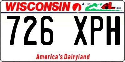 WI license plate 726XPH