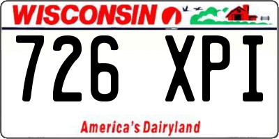 WI license plate 726XPI