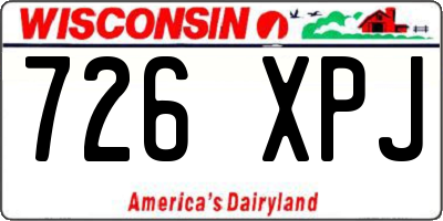 WI license plate 726XPJ