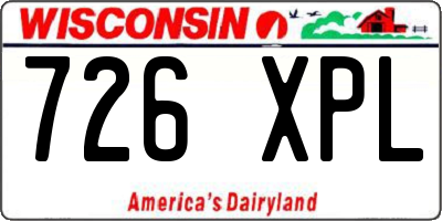 WI license plate 726XPL