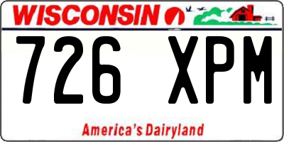 WI license plate 726XPM