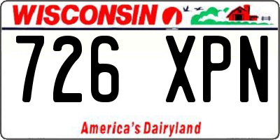 WI license plate 726XPN
