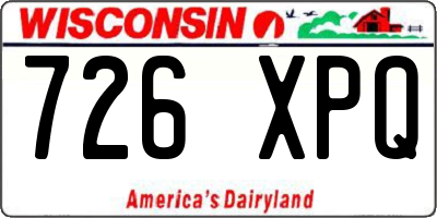 WI license plate 726XPQ