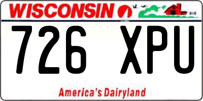 WI license plate 726XPU