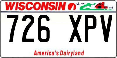 WI license plate 726XPV