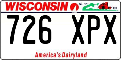 WI license plate 726XPX