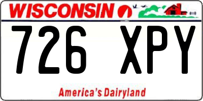 WI license plate 726XPY