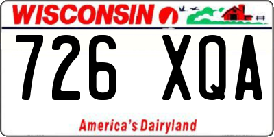 WI license plate 726XQA
