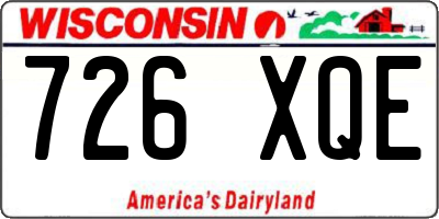 WI license plate 726XQE