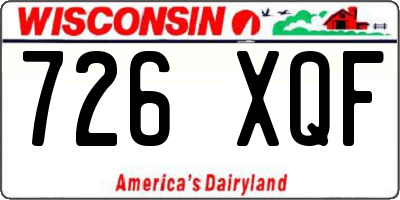 WI license plate 726XQF