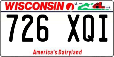 WI license plate 726XQI