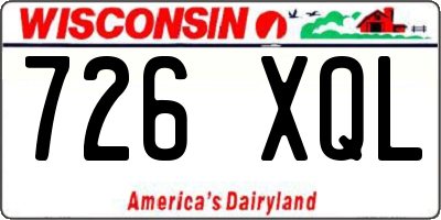 WI license plate 726XQL