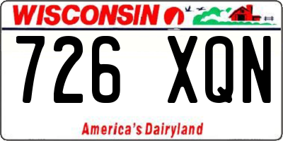WI license plate 726XQN