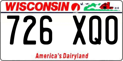 WI license plate 726XQO