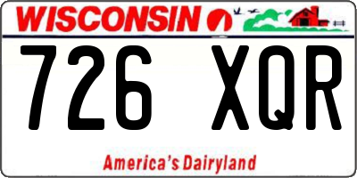 WI license plate 726XQR