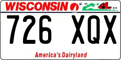 WI license plate 726XQX