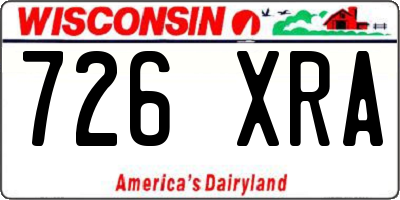 WI license plate 726XRA