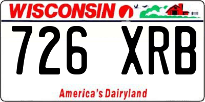 WI license plate 726XRB