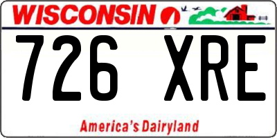 WI license plate 726XRE