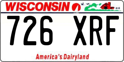 WI license plate 726XRF