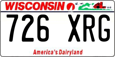 WI license plate 726XRG