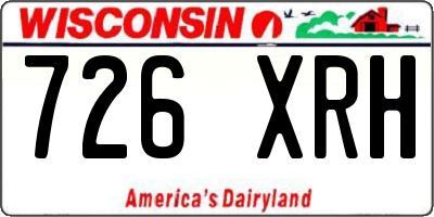WI license plate 726XRH