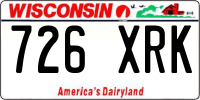 WI license plate 726XRK