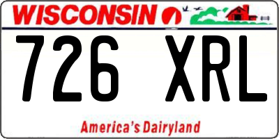 WI license plate 726XRL