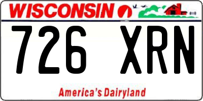 WI license plate 726XRN