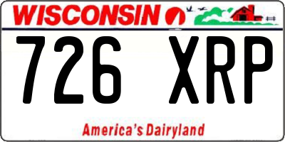 WI license plate 726XRP