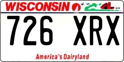 WI license plate 726XRX