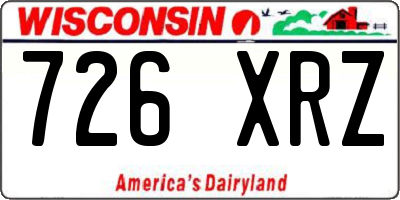 WI license plate 726XRZ