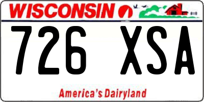 WI license plate 726XSA