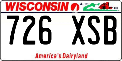 WI license plate 726XSB