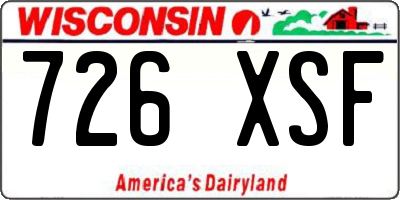 WI license plate 726XSF
