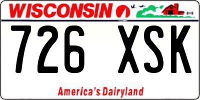 WI license plate 726XSK