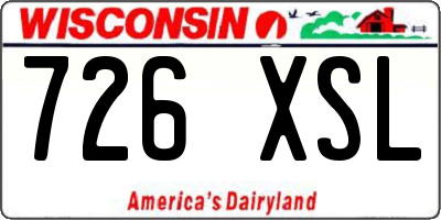 WI license plate 726XSL