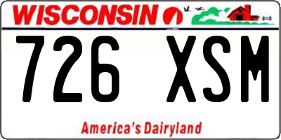 WI license plate 726XSM